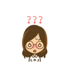 眼鏡女子のかわいい仕草と表情（個別スタンプ：34）