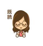 眼鏡女子のかわいい仕草と表情（個別スタンプ：36）
