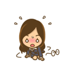 眼鏡女子のかわいい仕草と表情（個別スタンプ：39）