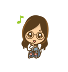 眼鏡女子のかわいい仕草と表情（個別スタンプ：40）