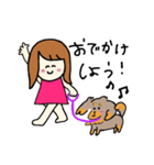 女の子とチワックス（個別スタンプ：14）