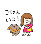 女の子とチワックス（個別スタンプ：15）