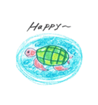 亀の絵の、英語の日常挨拶言葉のスタンプ（個別スタンプ：3）