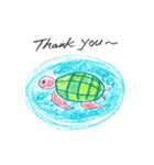 亀の絵の、英語の日常挨拶言葉のスタンプ（個別スタンプ：7）
