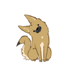 適当返事のクロハナ-黒マズルの雑種犬-（個別スタンプ：36）