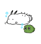 ウサギのラビットとマリモの塊（個別スタンプ：5）