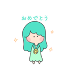 愛が溢れるガール(グリーン)（個別スタンプ：6）
