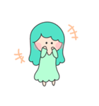愛が溢れるガール(グリーン)（個別スタンプ：35）