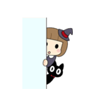 シンプル可愛い♡見習い魔女と黒猫（個別スタンプ：37）