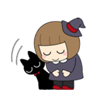 シンプル可愛い♡見習い魔女と黒猫（個別スタンプ：38）
