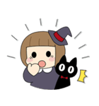 シンプル可愛い♡見習い魔女と黒猫（個別スタンプ：40）