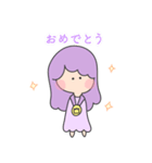 愛が溢れるガール(パープル)（個別スタンプ：6）
