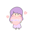 愛が溢れるガール(パープル)（個別スタンプ：9）