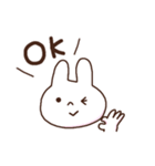ゆるめの白うさぎ（個別スタンプ：21）