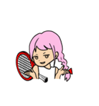 テニス（女の子）（個別スタンプ：20）