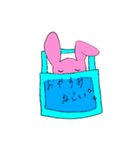 ゆるゆるピンクウサギ（個別スタンプ：16）