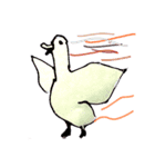 アヒル口の白鳥、色つき（個別スタンプ：1）