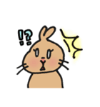茶色いうさぎさんのゆるスタンプ（個別スタンプ：5）