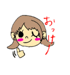 ゆるっとらくがきスタンプ(女の子)（個別スタンプ：1）