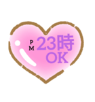時間待ち合わせハート（個別スタンプ：24）