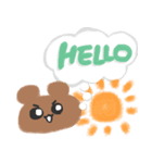 くまとうさぎのえいごすたんぷ（個別スタンプ：1）