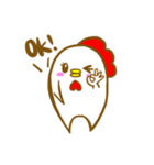 にわとり 手書き スタンプ（個別スタンプ：1）