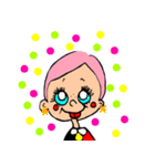 ピンクの頭の桜ちゃん（個別スタンプ：1）