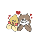 なかよしなネコとトリ（個別スタンプ：36）