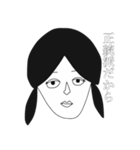 白黒なシンプル男子女子（個別スタンプ：14）