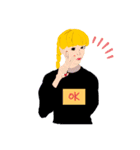 女の子の挨拶スタンプ（個別スタンプ：1）