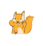 手描きリススタンプ（文字なし）（個別スタンプ：4）