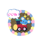 トレインねずみ（個別スタンプ：3）