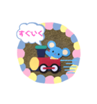 トレインねずみ（個別スタンプ：27）