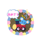 トレインねずみ（個別スタンプ：35）