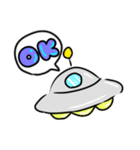 白い宇宙人。（個別スタンプ：7）
