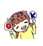 女の子と桜（個別スタンプ：3）