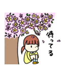 女の子と桜（個別スタンプ：5）