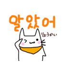 スカーフねこちゃん 韓国語バージョン（個別スタンプ：5）