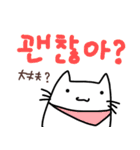 スカーフねこちゃん 韓国語バージョン（個別スタンプ：8）