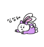ウサギのハングルスタンプ（個別スタンプ：22）