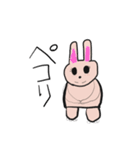 【ウサギと女の子のヘンテコスタンプ】（個別スタンプ：4）