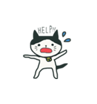大の字 ハチワレ（個別スタンプ：9）