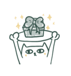 お皿持ってる白猫（英語）（個別スタンプ：6）