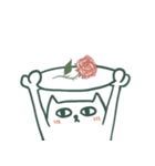 お皿持ってる白猫（英語）（個別スタンプ：8）