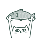 お皿持ってる白猫（英語）（個別スタンプ：12）