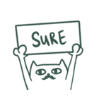 お皿持ってる白猫（英語）（個別スタンプ：25）