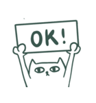お皿持ってる白猫（英語）（個別スタンプ：33）