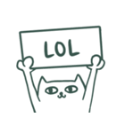 お皿持ってる白猫（英語）（個別スタンプ：38）