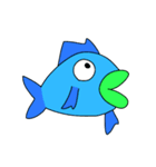 青魚と小魚スタンプ（個別スタンプ：1）