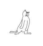 変なポーズの猫（個別スタンプ：1）